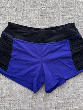 lululemon purple & black 2.5” athletic shorts